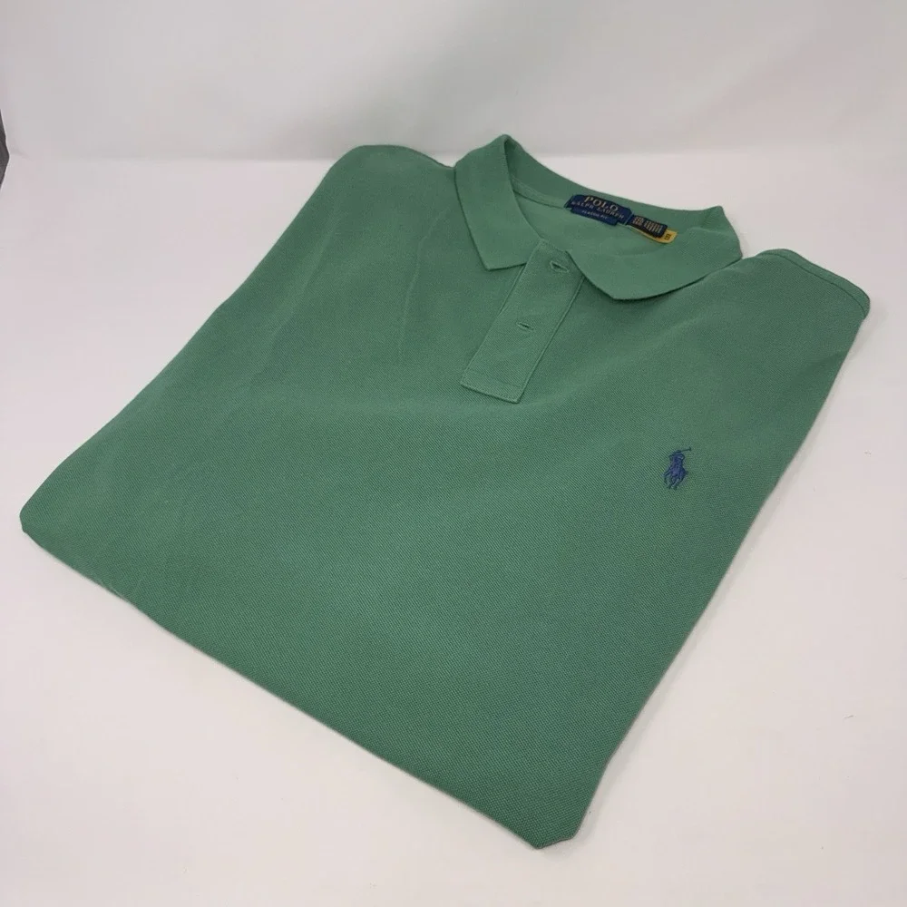 Polo Ralph Lauren Shirt Mens XXL Green Pony Classic Casual Preppy Short Sleeve